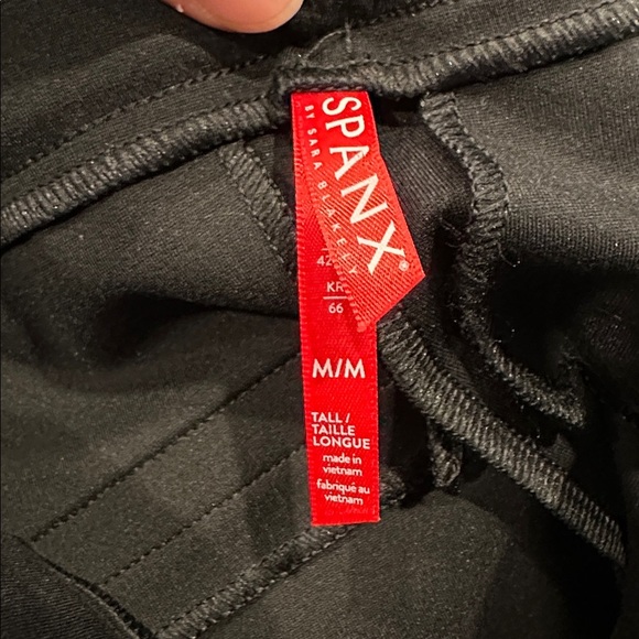 Spanx Black pullon ponte tux stripe pants Medium Tall - Picture 7 of 7